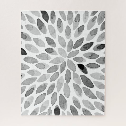 De borstelslagen van de waterverf - zwart-wit legpuzzel (Verticaal)