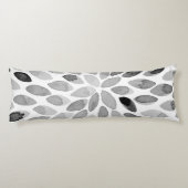 De borstelslagen van de waterverf - zwart-wit lichaamskussen (Achterkant)