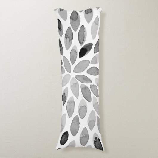 De borstelslagen van de waterverf - zwart-wit lichaamskussen (Voorkant Verticaal)