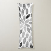 De borstelslagen van de waterverf - zwart-wit lichaamskussen (Achterkant (Verticaal))