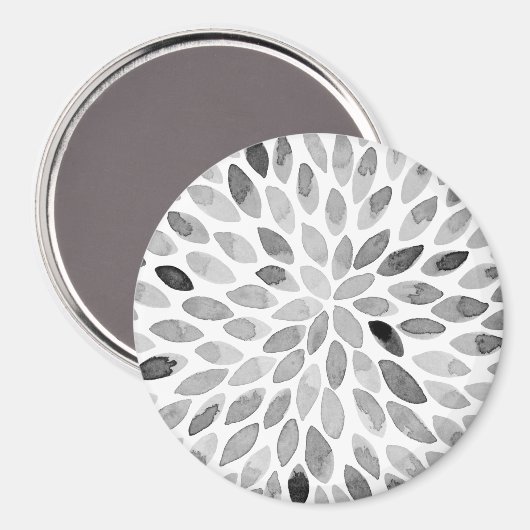 De borstelslagen van de waterverf - zwart-wit magneet (Voorkant / Achterkant)