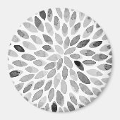 De borstelslagen van de waterverf - zwart-wit magneet (Voorkant)