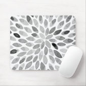 De borstelslagen van de waterverf - zwart-wit muismat (Met muis)