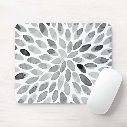 De borstelslagen van de waterverf - zwart-wit muismat (Met muis)