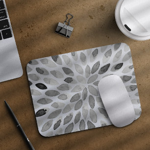 De borstelslagen van de waterverf - zwart-wit muismat