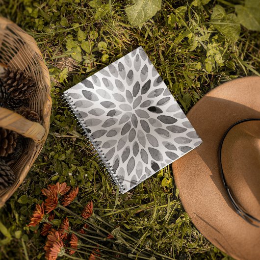 De borstelslagen van de waterverf - zwart-wit notitieboek