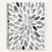 De borstelslagen van de waterverf - zwart-wit notitieboek (Voorkant)