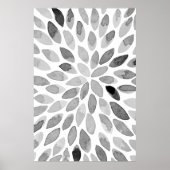 De borstelslagen van de waterverf - zwart-wit poster (Voorkant)