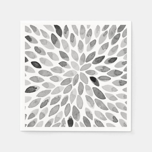De borstelslagen van de waterverf - zwart-wit servet (Voorkant)