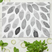 De borstelslagen van de waterverf - zwart-wit theedoek (Gevouwen)