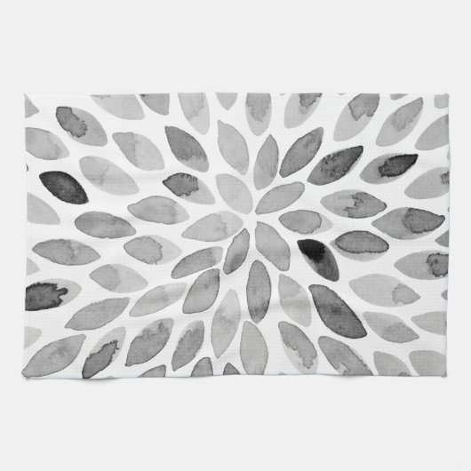 De borstelslagen van de waterverf - zwart-wit theedoek (Horizontaal)