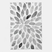 De borstelslagen van de waterverf - zwart-wit theedoek (Verticaal)