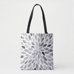 De borstelslagen van de waterverf - zwart-wit tote bag