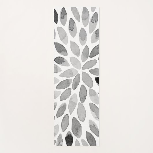 De borstelslagen van de waterverf - zwart-wit yogamat (Voorkant)