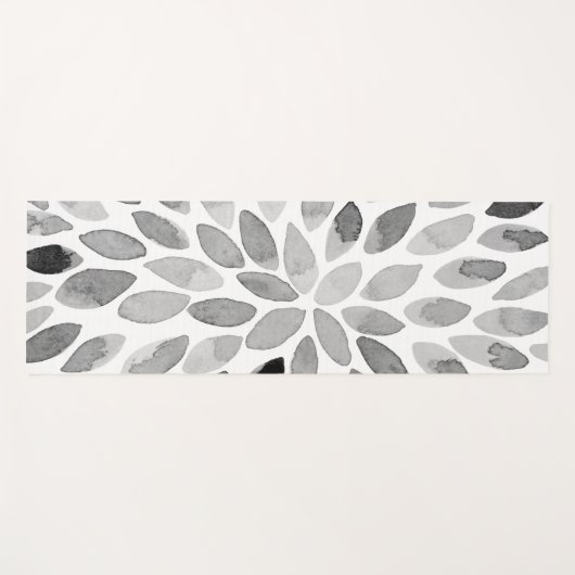 De borstelslagen van de waterverf - zwart-wit yogamat (Voorkant (horizontaal))