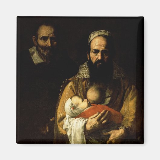 De borstvoeding van de vrouw in het borstkas, 1631 magneet (Voorkant)
