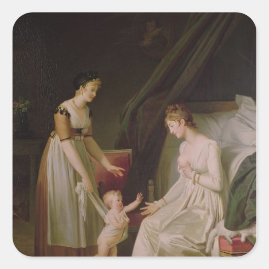 De borstvoeding vierkante sticker (Voorkant)