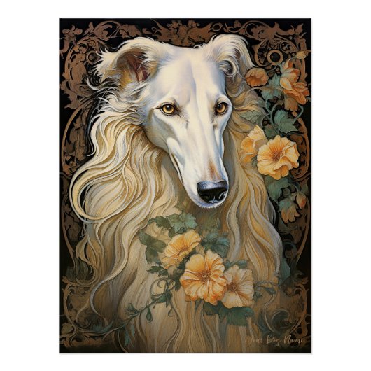 De Borzoi hond 001 - Natalia Mucha Perfect Poster (Voorkant)