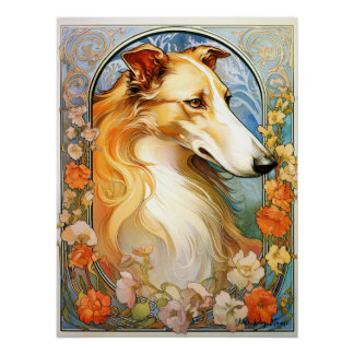 De Borzoi hond 002 - Natalia Mucha Perfect Poster