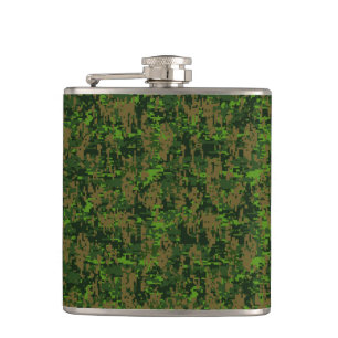 De bos Groene Digitale Camouflage van de Stijl Heupfles