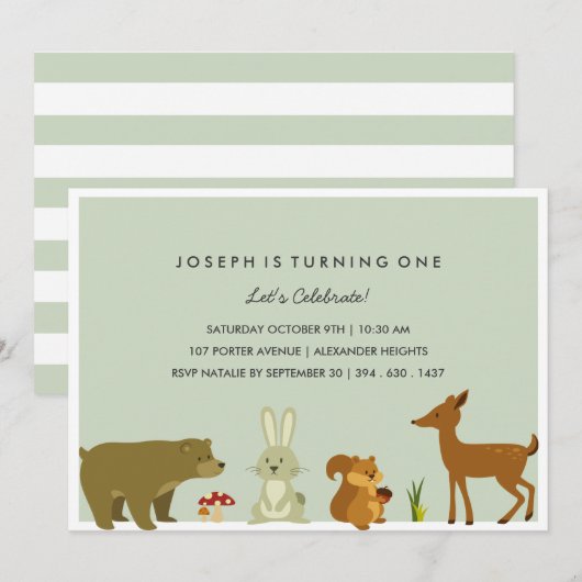 De bos Uitnodiging van de Verjaardag van Vrienden (Voorkant / Achterkant)