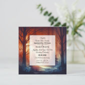 De bosbetovering van vallende bladeren bruiloft kaart (Staand voorkant)