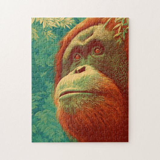 De bosbewoner - orang-oetan, Japanse kunst Legpuzzel (Verticaal)