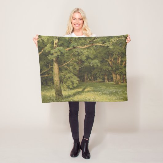 De bosreiniging (Woodland Landscape Scene) Fleece Deken (In situ)