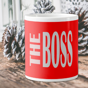DE BOSS - gewaagde tekst - rode Koffie Mok
