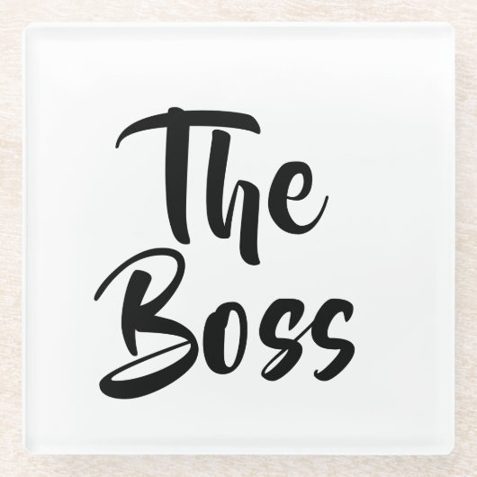 DE BOSS GLAZEN ONDERZETTER (Voorkant)