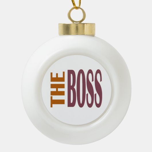 DE BOSS IN BROWN KERAMISCHE BAL ORNAMENT (Voorkant)