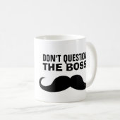 De BOSS Mustache Coffee Mok, Funny Koffiemok (Voorkant rechts)