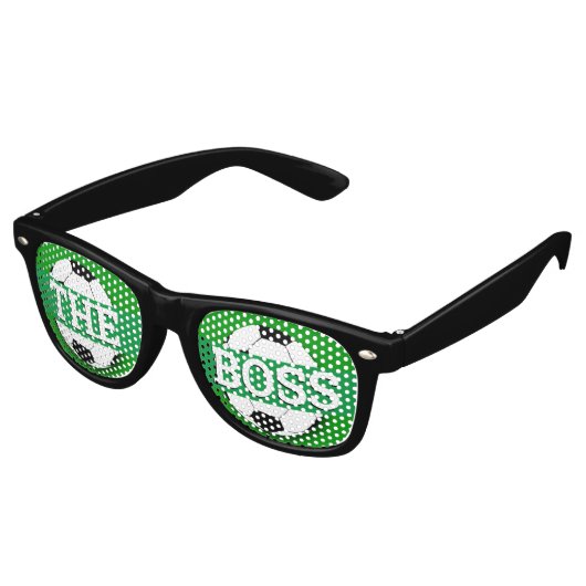 DE BOSS-Soccer retro Shades /Fun Party Sunbril Retro Zonnebril (Gekanteld)