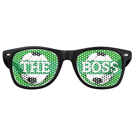 DE BOSS-Soccer retro Shades /Fun Party Sunbril Retro Zonnebril (Voorkant)