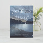 De bossterren van het bergmeer sparen de datum save the date (Staand voorkant)