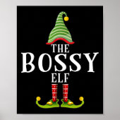De Bossy Elf Grappig Matching Pyjama Xmas Poster (Voorkant)