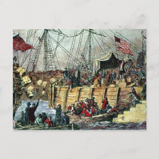 De Boston Tea Party, 16 december 1773 Briefkaart (Voorkant)