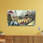 De Boston Tea Party, 16 december 1773 Canvas Afdruk (Insitu (Woonkamer))