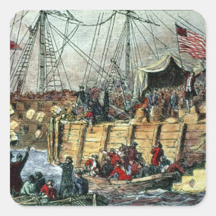 De Boston Tea Party, 16 december 1773 Vierkante Sticker