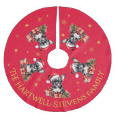 De Boston Terrier draagt een Pet Kerstboom Rok (Voorkant)