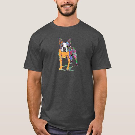 De Boston Terrier in graffiti T-shirt (Voorkant)