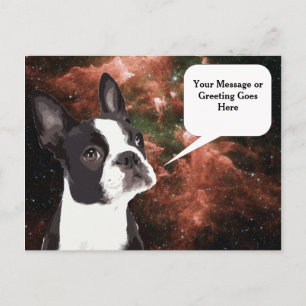 De Boston Terrier in het Space Briefkaart
