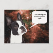 De Boston Terrier in het Space Briefkaart (Voorkant)