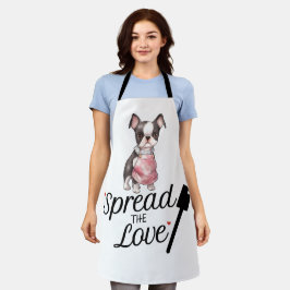 De Boston Terrier verspreidde de liefde Schort