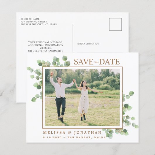 De botanische Eucalyptus foto van de begroting spa (Voorkant / Achterkant)