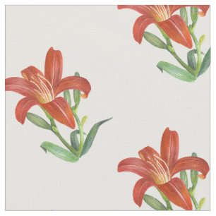 De Botanische Illustratie van de Oranje Lelie van Stof
