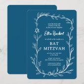 De botanische ster van David Bar Bat Mitswa Kaart (Voorkant / Achterkant)