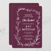 De botanische ster van David Bar Bat Mitswa Kaart (Voorkant / Achterkant)