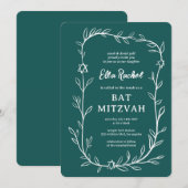 De botanische ster van David Bar Bat Mitswa Kaart (Voorkant / Achterkant)