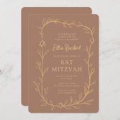 De botanische ster van David Bar Bat Mitswa Kaart (Voorkant / Achterkant)